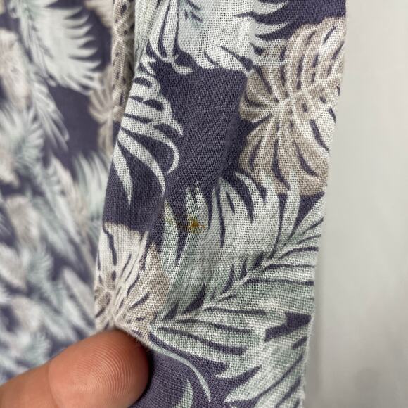 Rails Men's Carson Slate Aqua Tropic Palms Linen Short Sleeve Shirt Size XXL - Picture 6 of 7